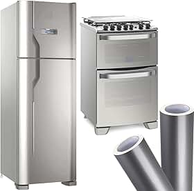 Adesivo Vinil Envelopamento Prata Inox Geladeira 5m x 60cm