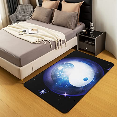 Loussiesd Boho Yin Yang Rugs for Living Room Bedroom Non Slip Area Rug Kids Women Men Universe Galaxy Carpet Area Rug Carpet for Kitchen Laundry Entryway Rug Mats 150 * 200cm - Image 4