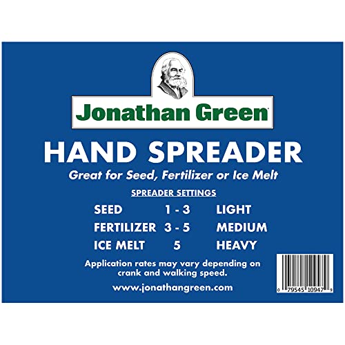 Image of Jonathan Green (10947) New American Lawn Hand Broadcast Spreader - Handheld Lawn Spreader Covers Up to 1,500 Sq. Ft.,Blue