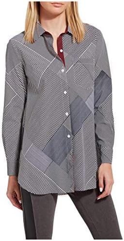 Lyssé Women's Schiffer w/Contrast Inner Cuff, Geo Stripe, XS