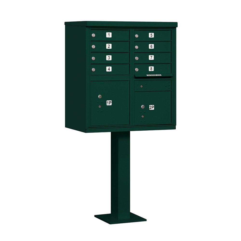Salsbury Industries 3308GRN-U 8 A Size Doors, United States Postal Access Type I Cluster Box Unit, Green