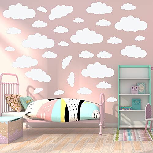 Big Clouds Wall Decals Removable Diy Large Vinyl Sticker Self Adhesive Wallpaper For Living Room Nursery Children Baby Kids Boys Girls Bedroom Decor Home Art Mural Dec #TOP1
