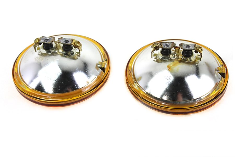 Generic V-TWIN 4-1/2 Inch Amber Sealed Beam 12V Spotlamp Set