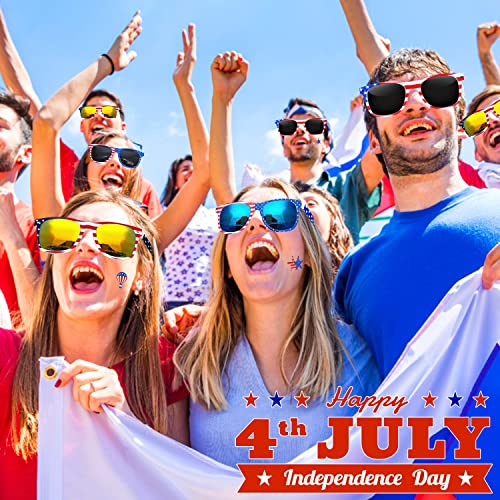 TURNMEON 20 Pairs American Flag Sunglasses UV400 4th of July Accessories USA Flag Patriotic Sunglasses Eyewear Fourth July Women Men Teens Red White Blue Party Favors Independence Day Memorial Day4