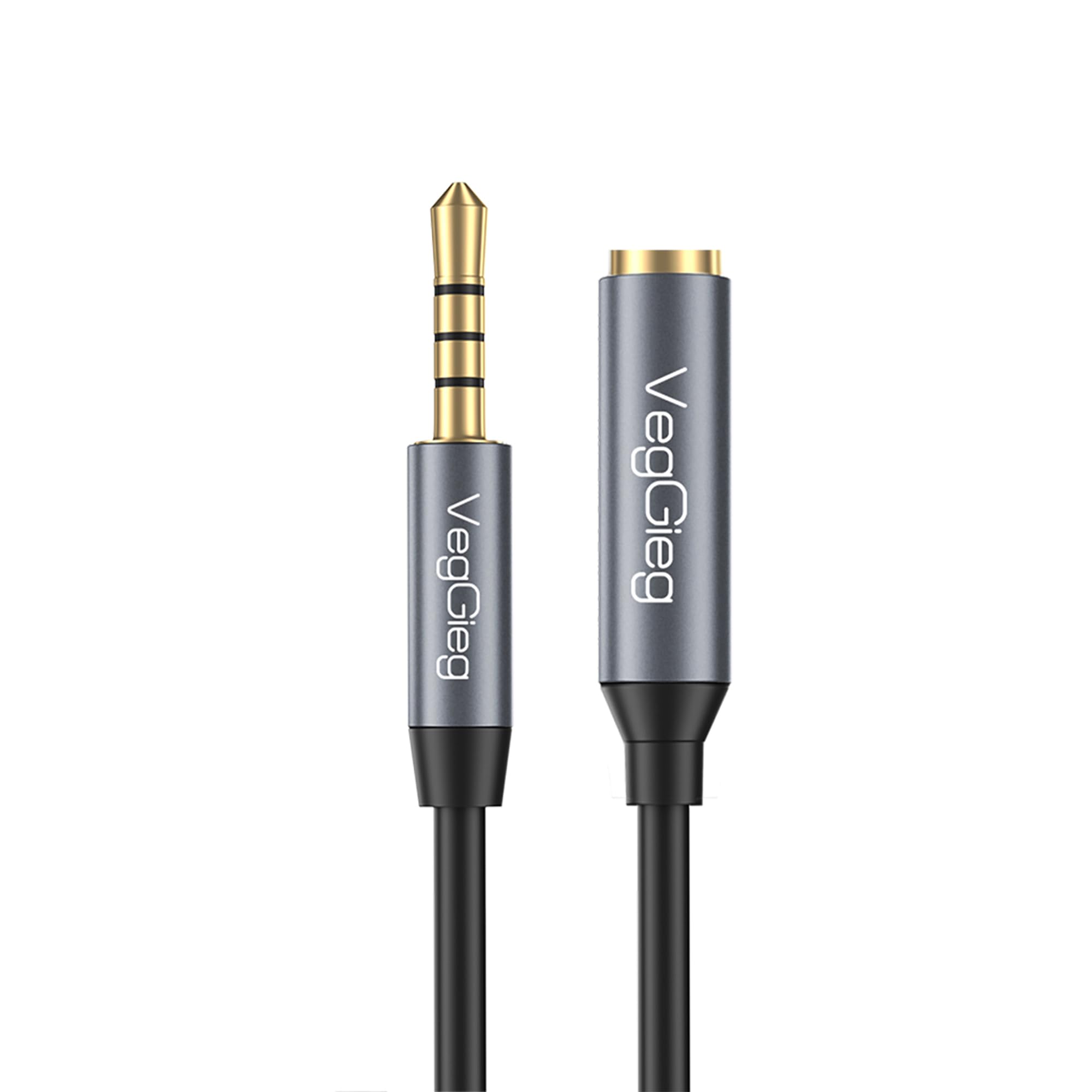 VegGieg 3.5mm TRSS Aux Kulaklık Mikrofon Ses Uzatma Kablosu 2 Metre