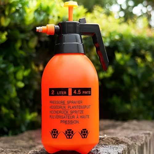 Image of Swadhin Plastic Unbreakable Watering Can for Plants 10 Litre Handheld Garden Spray Bottle Lightweight Water Sprayer Lawn Garden Spray Bottle Gardening Water Sprayer (Orange, 2 liters)