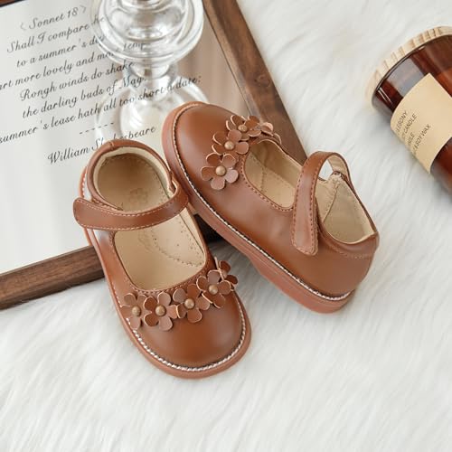 Image of Flaryzone Toddler Little Girl Mary Jane School Uniform Oxfords Flat Dress Shoes