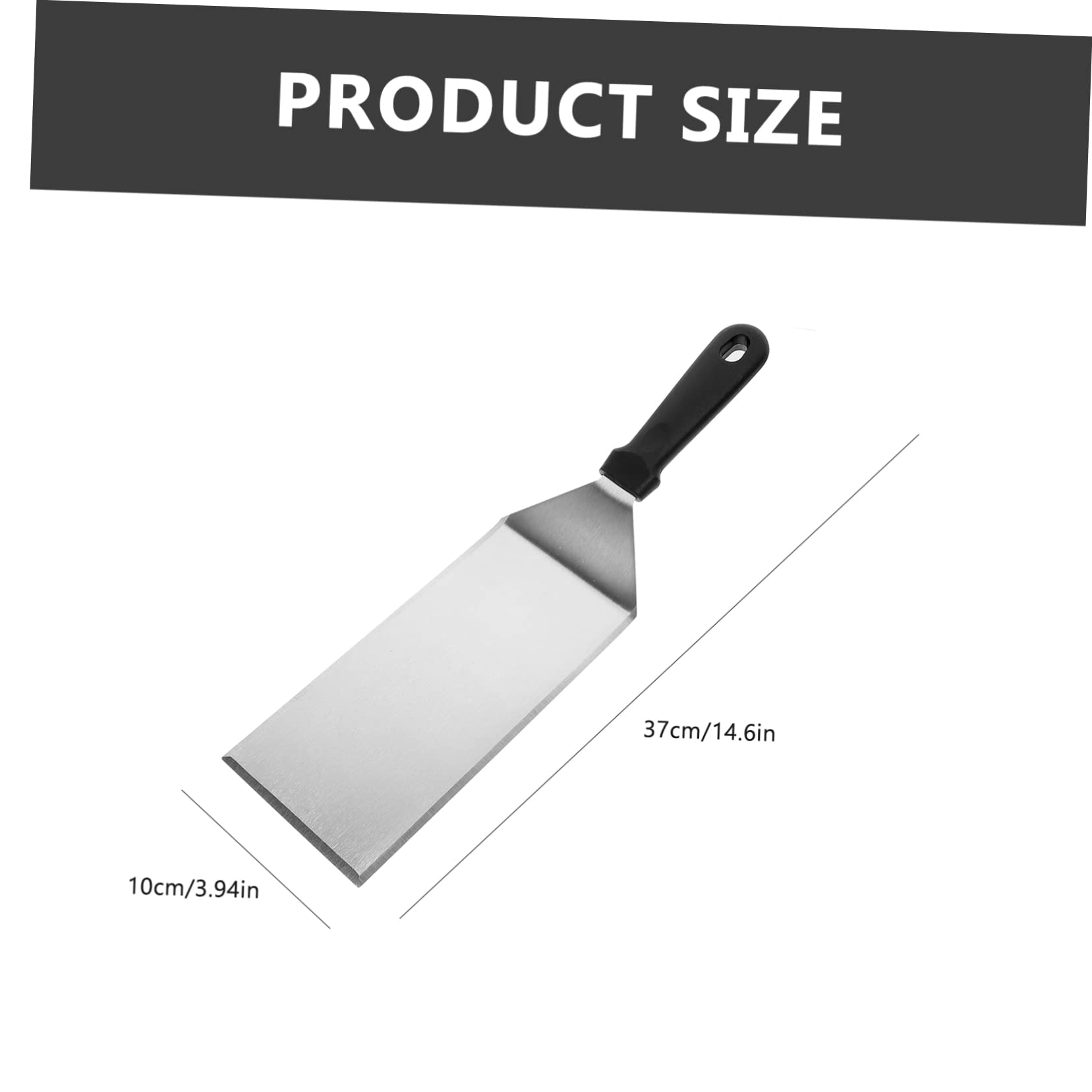 Spatola da Cucina in Acciaio Inox e PP, per Friggere e Girare, Utensile, per Barbecue e Preparare Frittate
