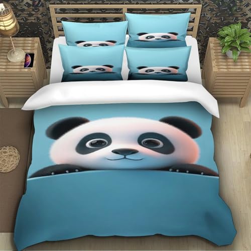 Housse de couette panda anti-décoloration pour éviter le linge de lit terni