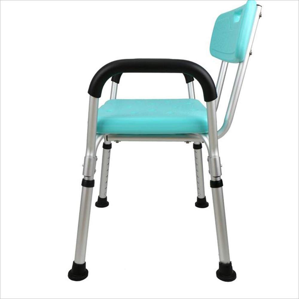 Taburete para Asiento de Ducha para baño, cinturón Antideslizante, Respaldo con apoyabrazos, Silla de Ducha, Azul