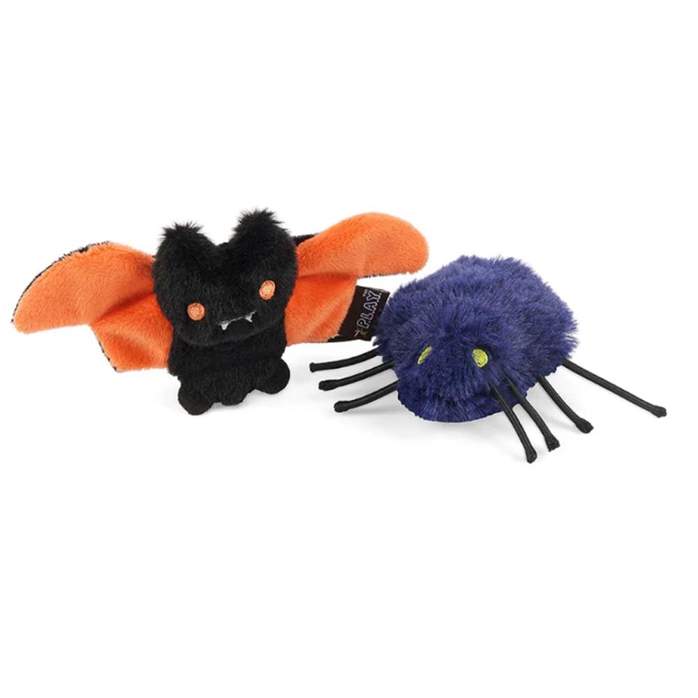 P.L.A.Y. Cute Cat Toys - Feline Frenzy Halloween Themed Catnip Filled Crinkle Toys, Great for Adult Cats & Kittens - Machine Washable, Double Stitched, Recycled Materials (Creepy Critters, Set of 2)