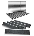 Spirit E310 Grill Parts Replacement Kit, 7636 Flavorizer Bars & 7638 Grates for Weber Spirit & Spirit II 300 Series E310 E320 E330 S310 S320 S330 (Front Control), 15.3" Heat Plates, 17.5" Grates