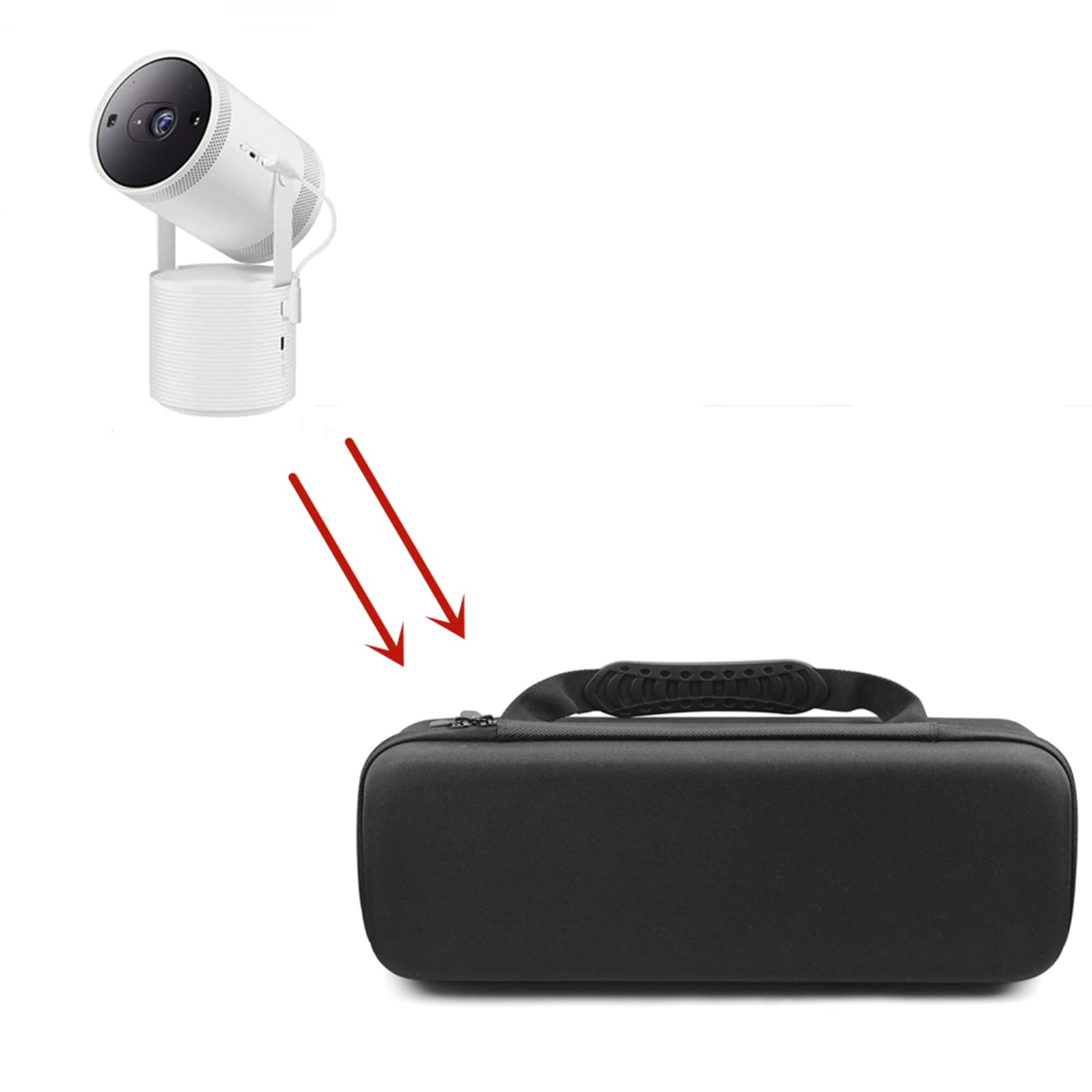Funda de Transporte para Samsung The Freestyle Projector, Bolsa de Viaje Portátil Multifuncional con Cremallera y Espacio para la Base de Batería