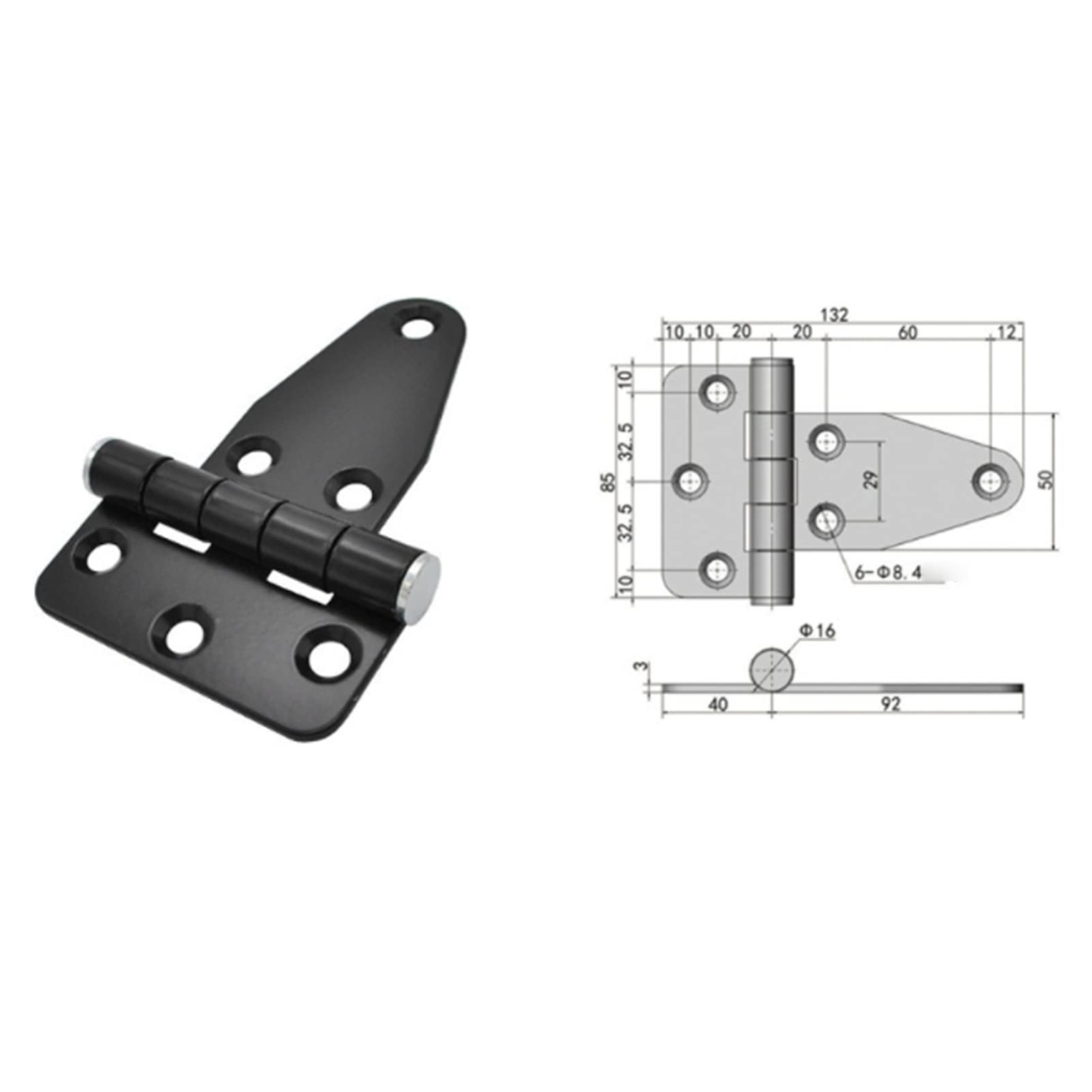 T Hinge,Shed Door Hinge T Shape Shed Door Hinges Thickened Stainless Steel Gate Shelter Hinge Metal Tee Hinges Heavy Duty Ship Accessory for Cabinet Barn Doors Fence Garden Storage Rooms - Image 4