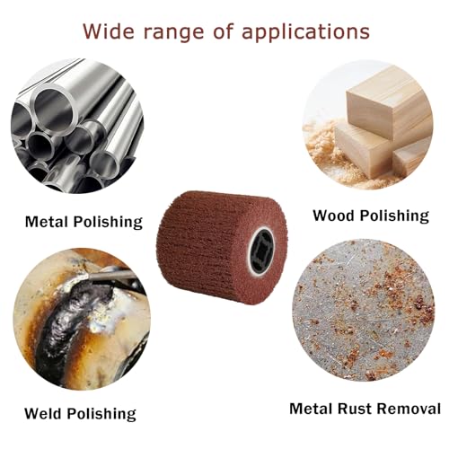 Docache Schleifwalze Effizient Schleifrolle Bürste aus Brauner Korund und Kunstfaser, Bürste Nylonbürste für Schleifmaschine zum Polier 120 x 100 mm (320 Körnung)