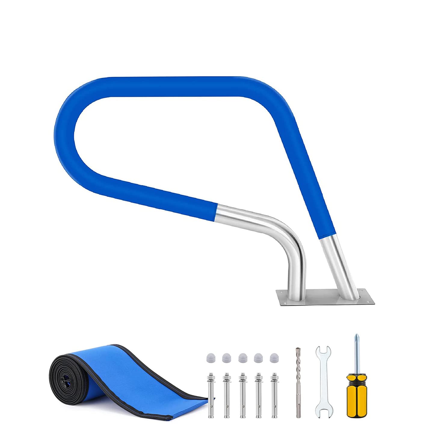 MSHGSKU Pool Handrail - Braced Easy Mount Grab Rail with Self-Taping Screws for Garden and Backyard Pools