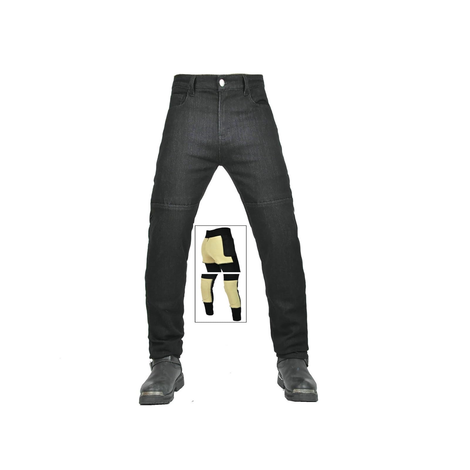 Jeans Da Motociclista Foderati In Aramide Con Protezioni for Ginocchia E Fianchi for Uomo E Donna, Abbigliamento Da Motocross E Cross
