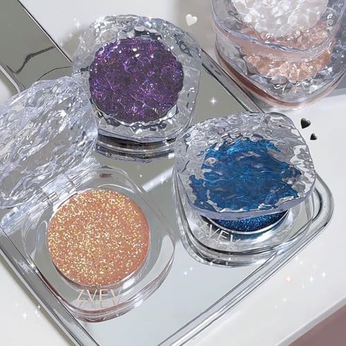 Eyeshadow Palette, Glitter Cream Eyeshadow Palette, Shimmering Creamy Purple Eyeshadow for Day & Night Eye Make-Up, Long-Lasting Waterproof Eye Shadow Pallets for Women Girls (2#Shimmer Gold) - Image 6