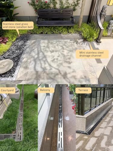 Caniveau de drainage encastrable 100 cm avec grille amovible pour sol interieur - 3