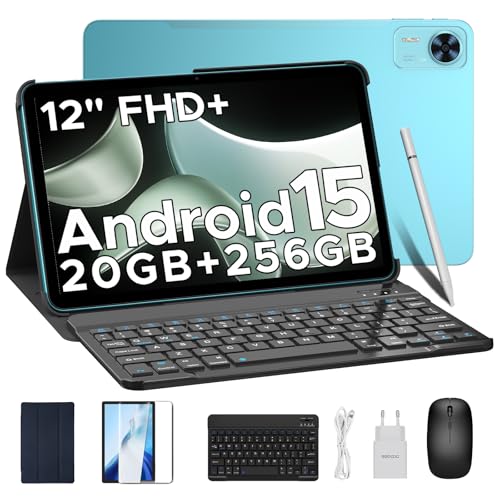 DOOGEE T36 Tablette avec Clavier Android 15, 2025 Tablette 12 Pouces 20 Go + 256 Go / 2 to Tablette avec SIM, Tablette Tactile 8800 mAh, Tablette Gaming Octa-Core avec Stylo/Clavier/Souris/Etui