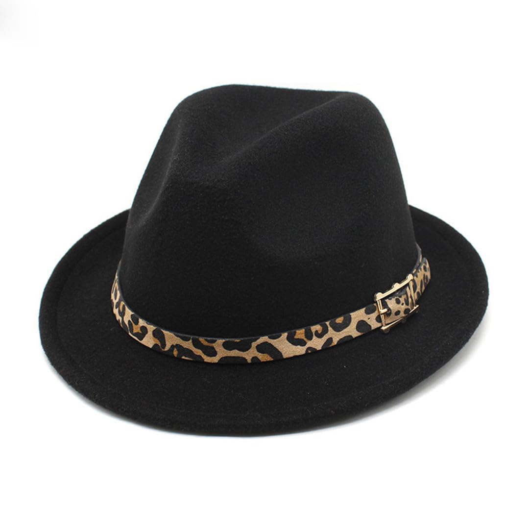 Lmtossey Vintage Fedora - Cappello da chiesa invernale Panama Top Jazz in feltro