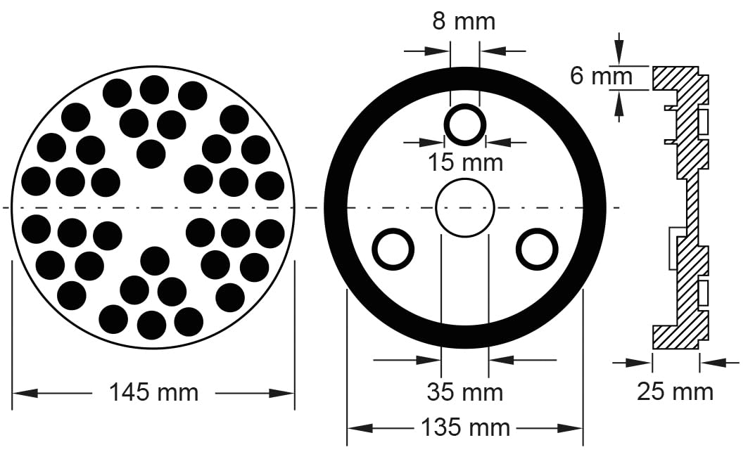 KS Tools 160.0494 Lot De 18 Plaques En Caoutchouc Pour Pont Élévateur Ravaglioli - Ø 145 Mm, ShA 80°