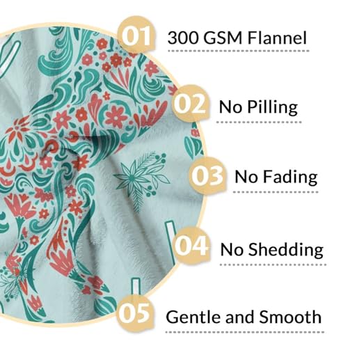Mercuryelf Horse Blanket Gift - 30x40 Inches Trendy Throw Blankets for Girls - Mint Green Soft, Fuzzy & Warm Throws for Lap, Crib