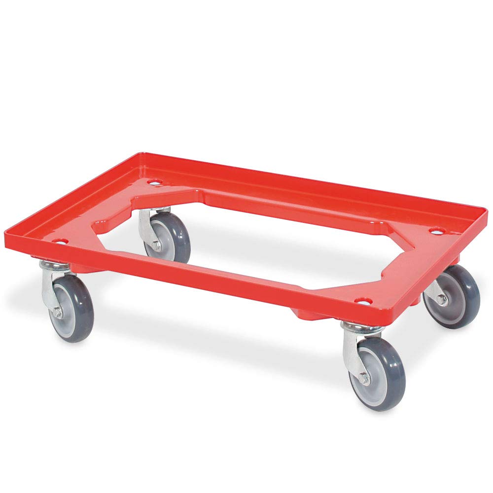 10 x Eurobehälter, LxBxH 600 x 400 x 220 mm + Gratis: 1 Transportroller
