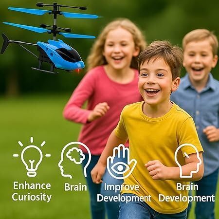 Image of RIVIN Rechargeable RC Flying Helicopter - Induction Sensor + Remote Control (Kids 5+ Years Toy) | Realistic Control & Smooth Performance | Safe & Child-Friendly | Ideal Gift for Boys & Girls