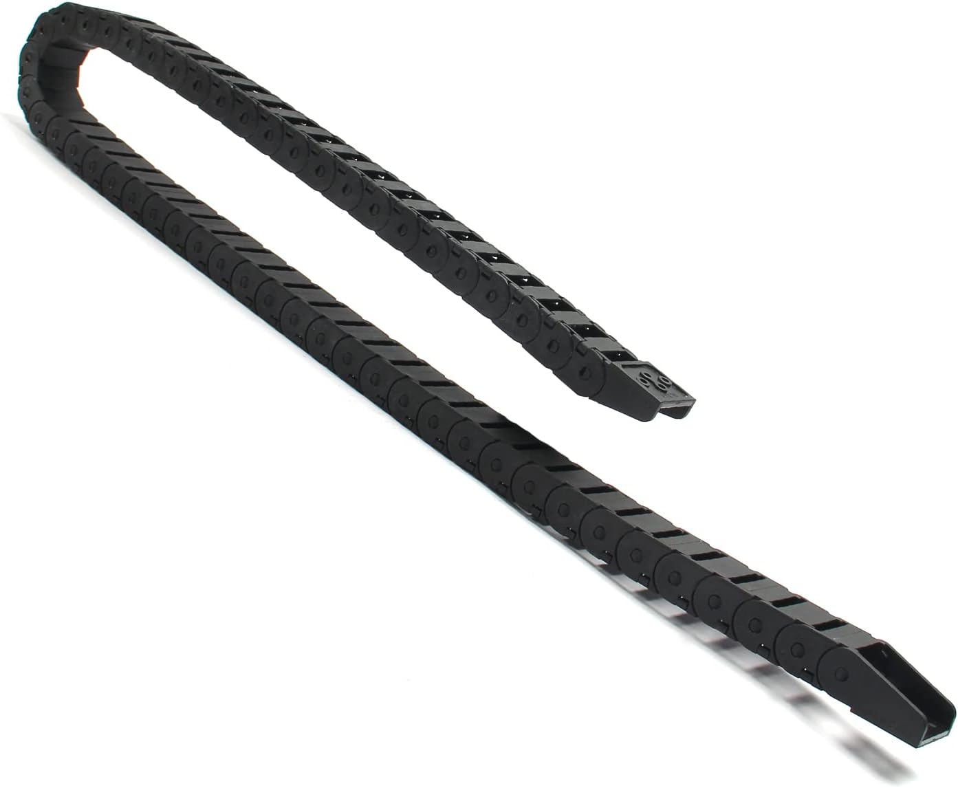 Fielect Drag Chain Cable Carrier Open Type with End Connectors R28 15X20mm 1.5 Meter Plastic for Electrical CNC Router Machines Black 1Pcs