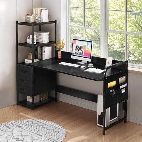 La Mejor Recopilación de Escritorios Home Depot Top 10. 49 Habitdesign Escritorio con Cajones y Repisas120x50CM Escritorio para Computadora Minimalista Escritorio Esquinero con Estante De 4 Niveles y 3 Cajones Mesa Escritorio Grande para...