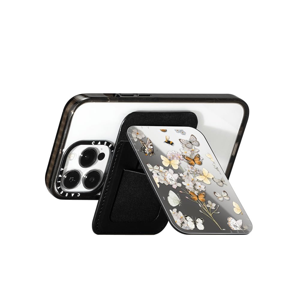 CASETiFY Snappy Porte-cartes compatible avec Magsafe – Butterfly Sunday – Miroir argenté