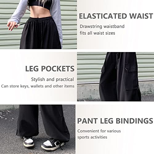 Women's Pants Y2k Cargo Gothic Baggy High Waisted Trousers Harajuku Streetwear Parachute Pants for Men3