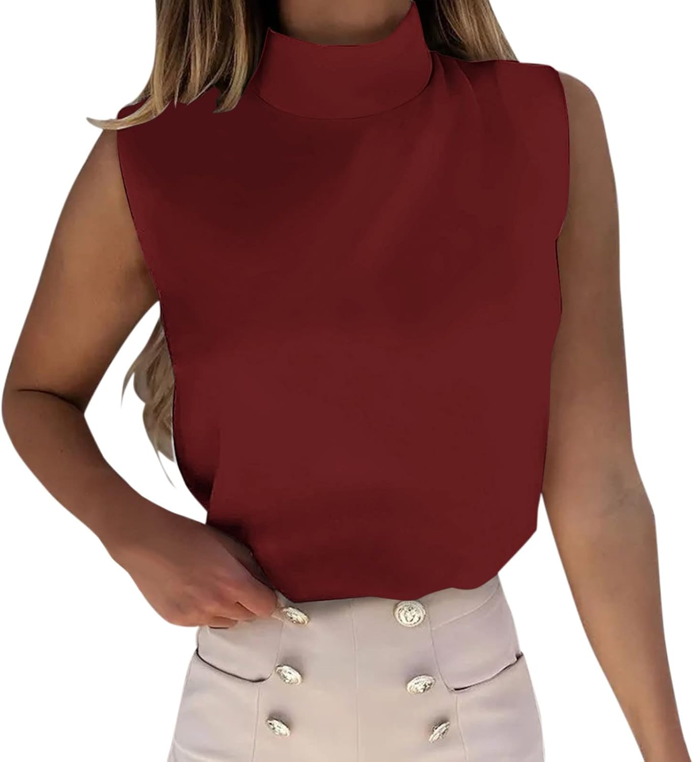 Camiseta De Rayas De Colores Mujer Top Sin Mangas HUIFUAO Para