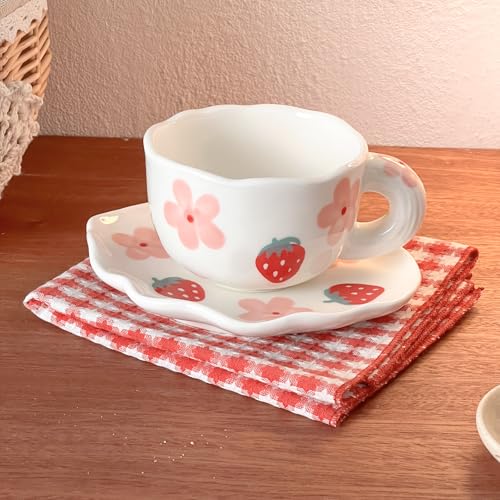 Noviko Coffee Mug with Saucer Ceramic TeaCup...