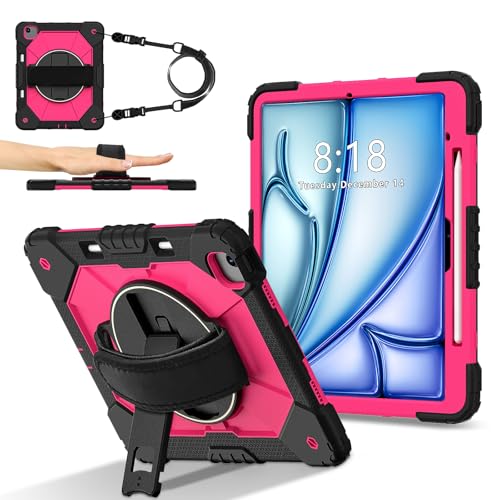 Étui antichoc iPad Air 13 orange résout le risque de chute avec dragonne ergonomique