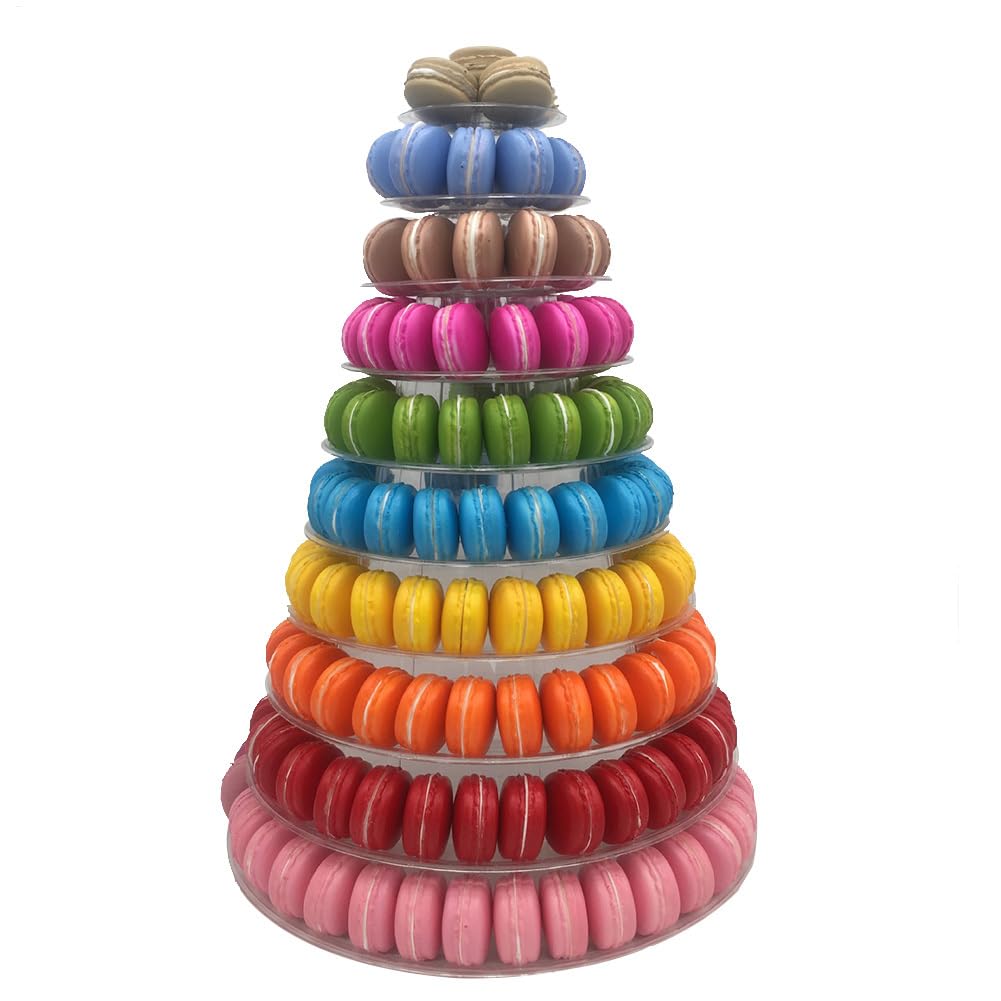 Présentoir à Macaron Transparent à 10 Niveaux - Plateau Rond pour