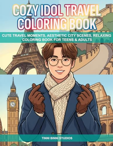 Cozy Idol Travel Coloring Book: Cute Travel Moments, Aesthetic City Scenes, Relaxing Coloring Book for Teens & Adults (Cozy Idol Coloring Books) image 2