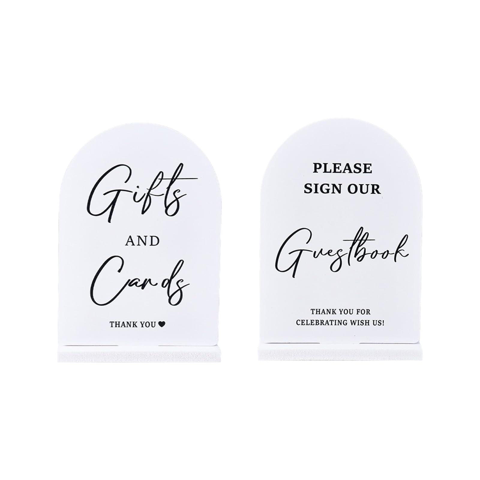 Reception Table Signs for Wedding Guest Book and Cards, White Arch PVC Stand Decor for Shower and Celebration Decor Guestbook Sign Cards Table Sign Arch Wedding Reception Bridal Shower Party Marker