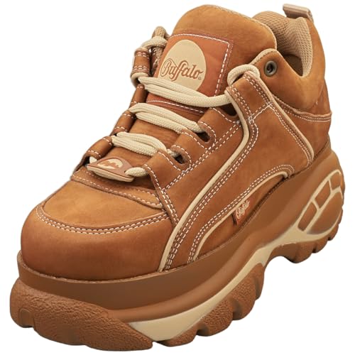 Bottes à plateforme Buffalo marron confortables et stables