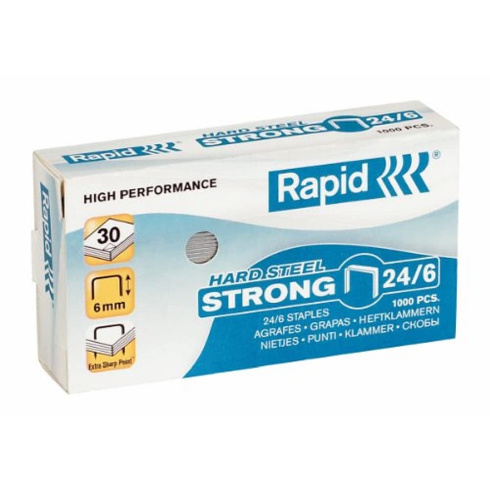 Leitz Rapid 24855900 Grapas Standard - 1000 unidades, 24/6 mm, 30 hojas