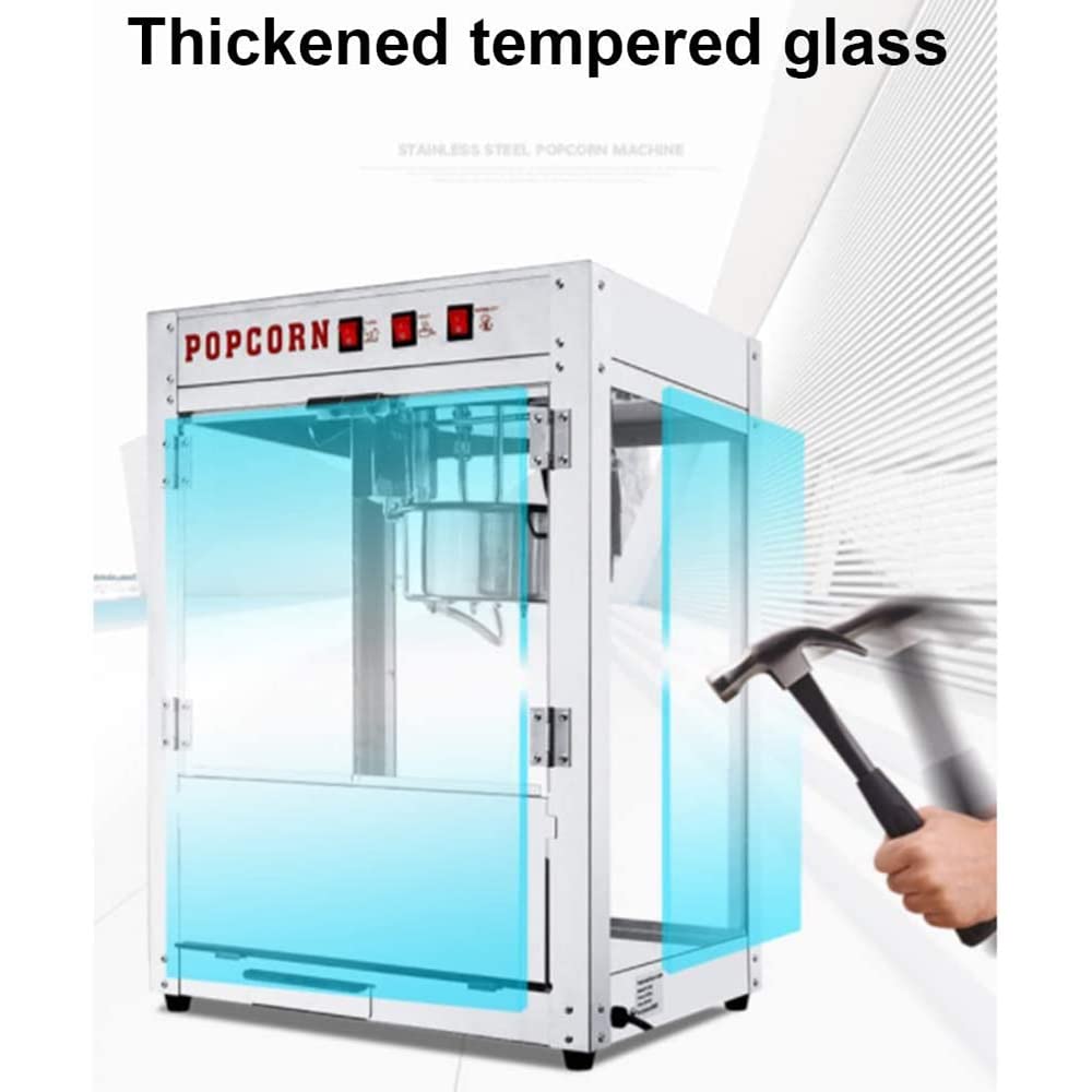 Máquina comercial de palomitas de maíz con gran capacidad, olla de acero inoxidable antiadherente, aislamiento térmico inteligente para eventos y uso doméstico, perfecta para fiestas