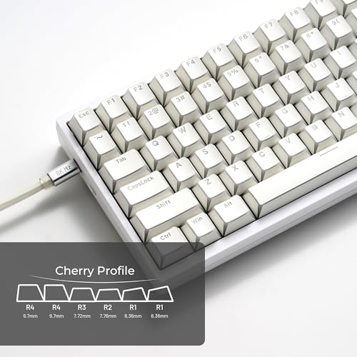 Image of GMKWTL XVX White Shine Through Keycaps, PBT Keyboard Keycaps Cherry Profile, Custom Translucent Keycap Sets Suitable for 60% 65% 75% 80% 100% Mechanical Keyboard