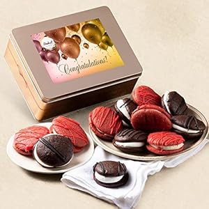 Chocolate & Red Velvet Whoopie Pie Tin Assortment – Fresh Cookie & Cream Snacks – Ideal for Holidays, Birthday, Sympathy – Men & Women