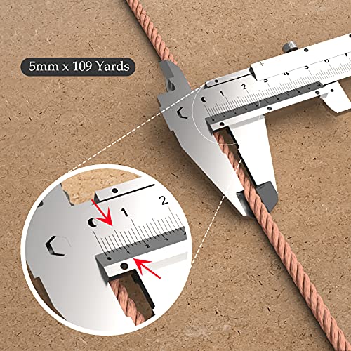 Image of ZUEXT Macrame Cord, Brick Red, 5mm x 109yds Cotton String Macrame Yarn | 100% Natural Handmade, 4 Strands Twisted Cotton Rope, For Wall Hanging Plant Hangers Gift Wrapping Tapestry DIY Crafts, 100m