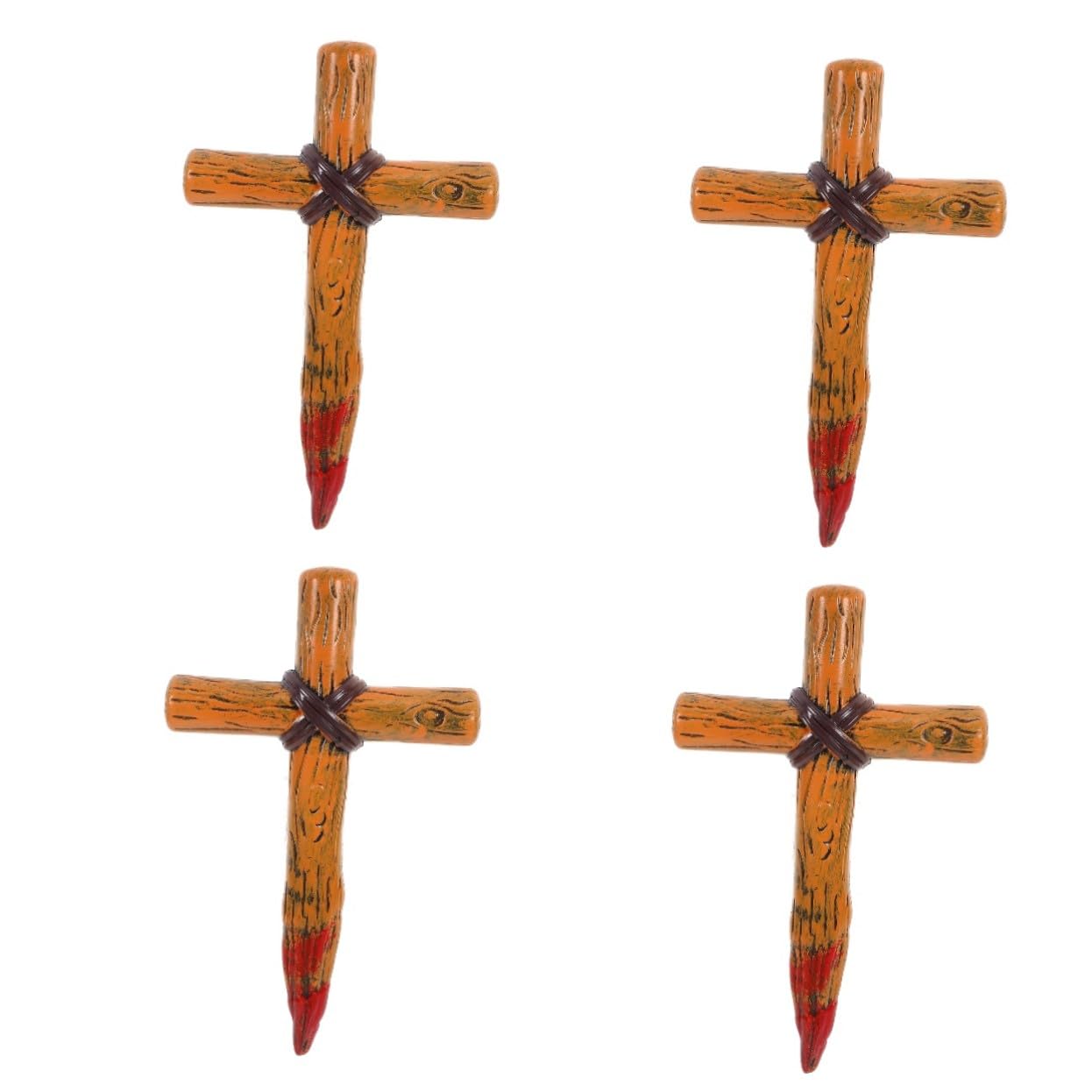 Croix plastique réutilisable pour éviter la casse : lot de 4 ornements déco Halloween