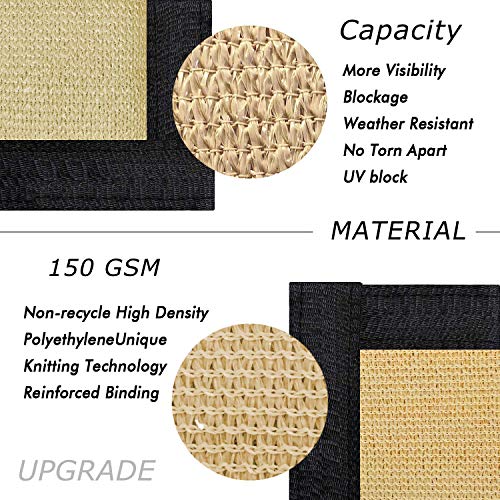 UPGRADE Fence Screen 6' x 50' Privacy Screen Fence with Heavy Duty Grommets for Visibility Blockage & Home Protection - Sand