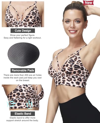 Image of MotoRun Bralettes for Women, Strappy Sports Bra Push up Bralette Sexy Bras Rave Top