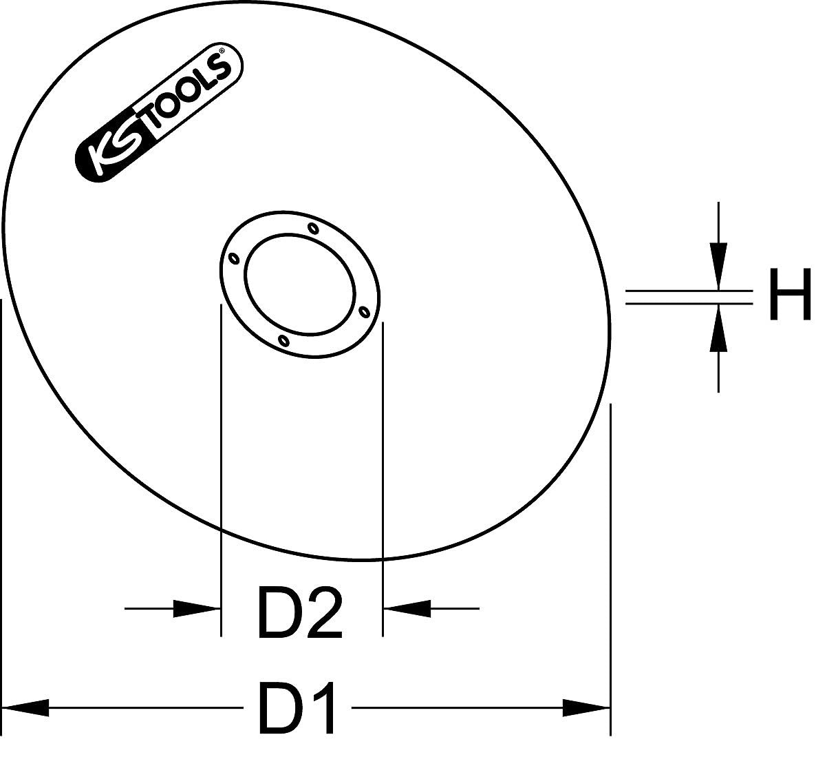KS Tools 515.5058 Disco di sgrossatura, bombato, Ø 59 mm, confezione da 25