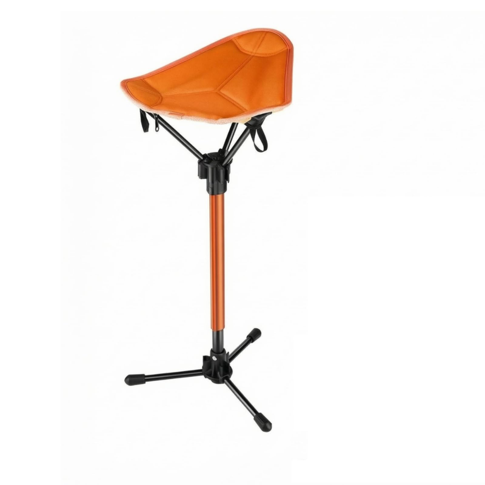 kowaku Asiento Telescópico Ligero | psable, Taburete Plegable con Correa, Resistente, Taburete trípo, para Camping, Pesca, Naranja, Taburete Trípode